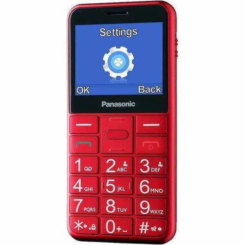 Panasonic Teléfono de fácil uso con pantalla de 2.4" brillante y de fácil lectura. Botones iluminados de gran tamaño. Func