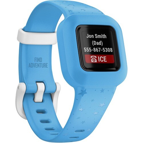 Garmin vívofit jr. 3 Smart Watch - Blue Body Color - Silicone Band Material - Accelerometer - Clock Display, Alarm, Timer 