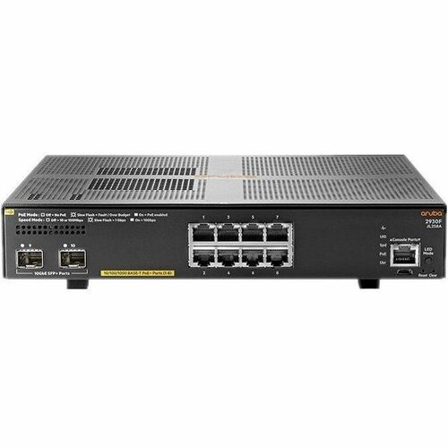 HPE 2930F 8G PoE+ 2SFP+ Switch - 8 Ports - Manageable - 10 Gigabit Ethernet, Gigabit Ethernet - 10/100/1000Base-T, 10GBase