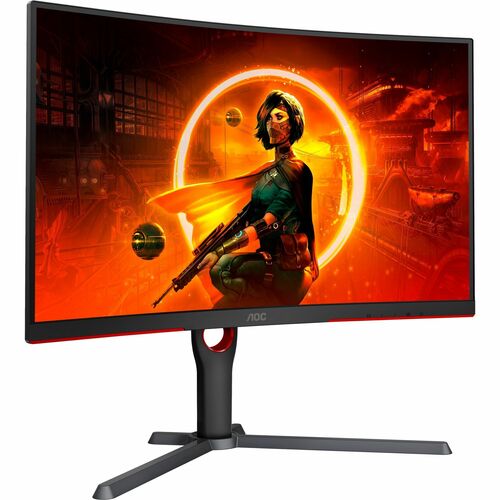 AOC CQ27G3Z 27" Class WQHD Curved Screen Gaming LED Monitor - 16:9 - Black, Red - 27" Viewable - Vertical Alignment (VA) -