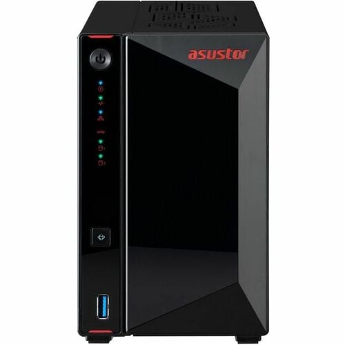 Asustor AS5402T, 2 Bay NAS, Intel Quad-Core 2.0GHz CPU, 4X M.2 NVMe SSD Slots, 2x2.5GbE Ports, 4GB DDR4 RAM, for Gaming an