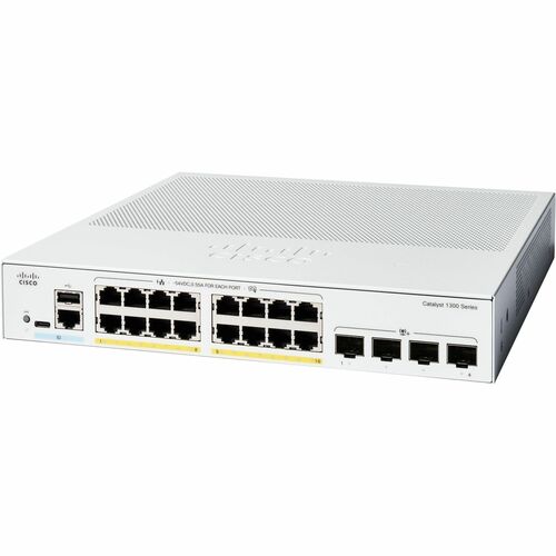 Switch Ethernet Cisco Catalyst 1300 C1300-16P-4X 16 Porte Gestibile - 10 Gigabit Ethernet - 10/100/1000Base-T, 10GBase-X -