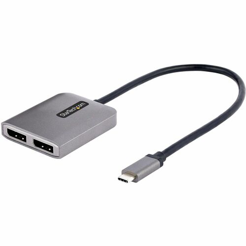 StarTech.com Video Adapter - 1 - 1 x 24 Pin USB Type C - Male - 2 x DisplayPort 1.4 Digital Audio/Video - Female - 3840 x 