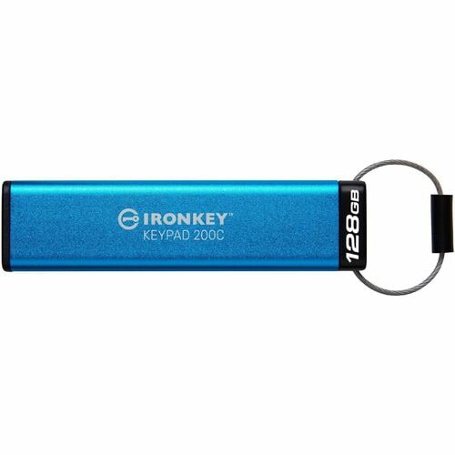 IronKey Keypad 200 128GB USB 3.2 (Gen 1) Type C Flash Drive - 128 GB - USB 3.2 (Gen 1) Type C - 280 MB/s Read Speed - 200 