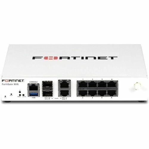 FortiGate 90G 8xGE RJ45 ports, 2x10GE RJ45/SFP+ shared media WAN ports
