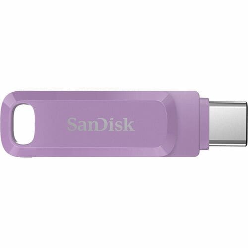 SanDisk Ultra Dual Drive Go 128 GB USB 3.1 (Gen 1) Type C, USB 3.1 (Gen 1) Type A Flash Drive - Lavender - 150 MB/s Read S