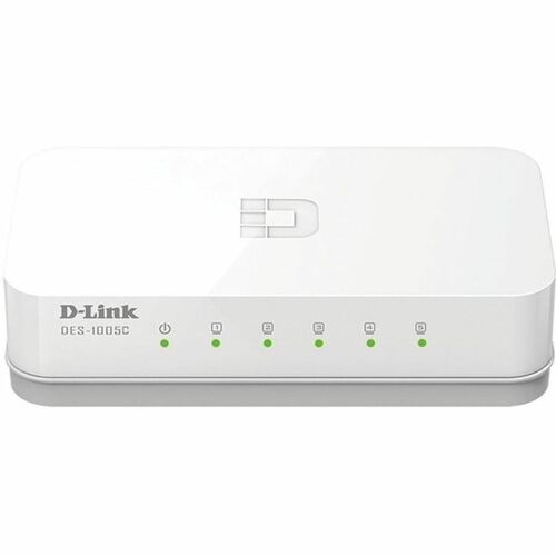 D-Link DES-1005C 5 Ports Ethernet Switch - Fast Ethernet - 10/100Base-TX - 2 Layer Supported - 0.78 W Power Consumption - 