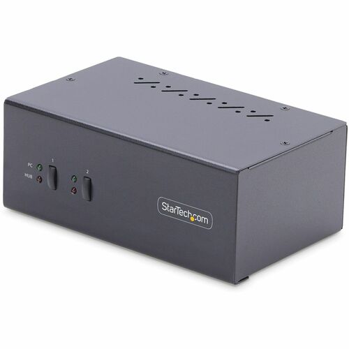 StarTech.com 2-Port Dual-Monitor DisplayPort KVM Switch, 4K 60Hz, 2x USB 5Gbps Ports, Hotkey/Push-Button Switching, TAA Co