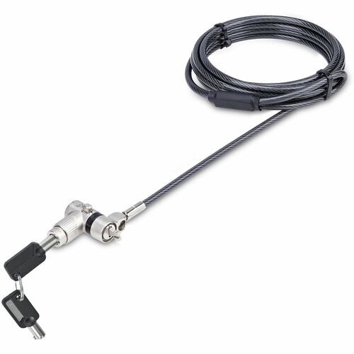 StarTech.com Universal Laptop Lock 6.6ft, Security Cable For Notebook Compatible w/Noble Wedge®/Nano/K-Slot; Keyed Locking