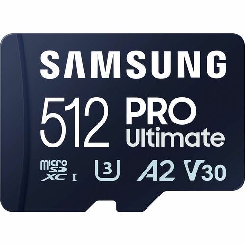 Carte microSD Samsung PRO Ultimate UHS-I 512 Go, MB-MY512SA/WW, vitesse jusqu'à 200 Mo/s, garantie 10 ans, lecteur SD