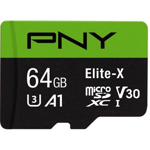 PNY Elite-X 64 GB Class 10/UHS-I (U3) microSDXC - 1 - 100 MB/s Read