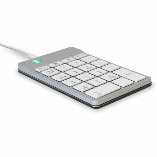 Pavé numérique R-Go - Câble Connectivité - USB Type C Interface - Anglais (US) - QWERTY Disposition - Blanc - R Go Clavier