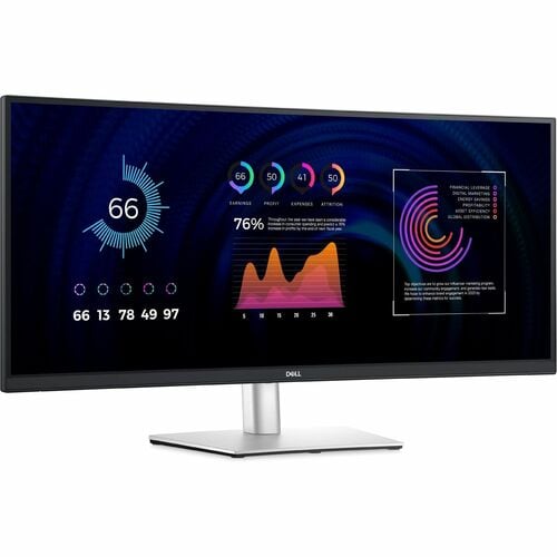Dell P3424WE 34 Zoll Class UW-QHD Gekrümmter Bildschirm LED-Monitor - 21:9 Format - Schwarz, Silber - 86,6 cm (34,1 Zoll) 