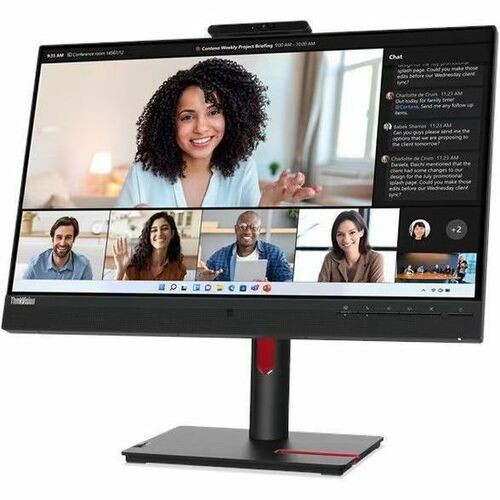 Lenovo ThinkVision T24mv-30 24 Zoll Class Webcam Full HD LED-Monitor - 16:9 Format - Schwarz - 60,5 cm (23,8 Zoll) Viewabl