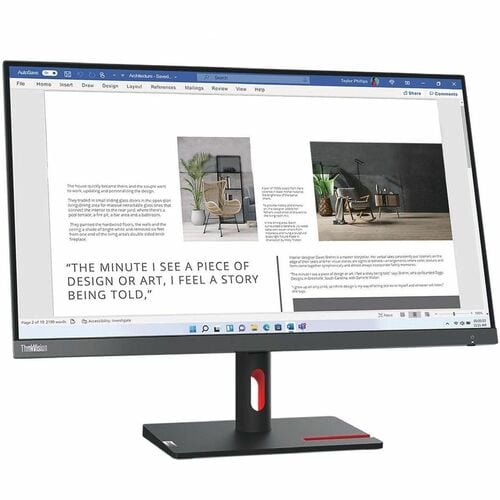 Lenovo ThinkVision S27i-30 27" Class Full HD LED Monitor - 16:9 - Storm Grey - 27" Viewable - In-plane Switching (IPS) Tec