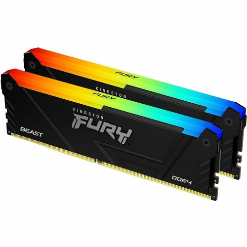 Kingston FURY Beast RAM Module - 32 GB (2 x 16GB) - RGB - DDR4-3600/PC4-28800 DDR4 SDRAM - 3600 MHz - CL18 - 1.35 V - Non-