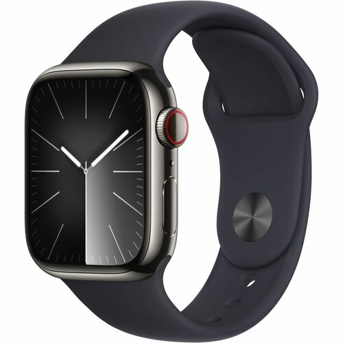 Watch Series 9 GPS + Cellular - 41mm Graphite Stainless Steel Case with Midnight Sport Band - S/M