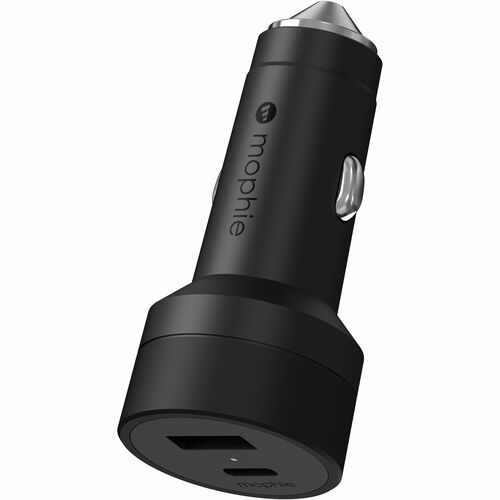 mophie 42 W Auto Adapter - Universal Adapter - 1 USB - 1 USB Type-C - For Smartphone, iPad, iPhone - Black