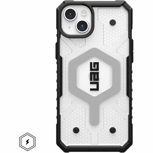 Urban Armor Gear Pathfinder Clear iPhone 15 Plus Case - Ice - For Apple iPhone 15 Plus Smartphone - Hex Pattern - Ice - Im