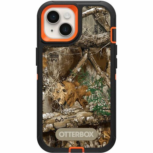 OtterBox Defender Carrying Case (Holster) Apple iPhone 13, iPhone 14, iPhone 15 Smartphone - RealTree Blaze Edge (Camo Gra