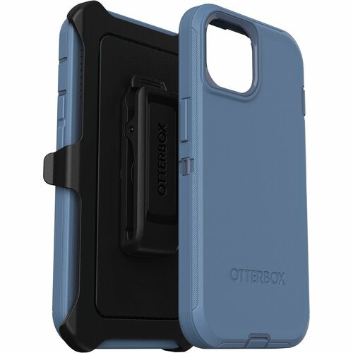 OtterBox Defender Carrying Case (Holster) Apple iPhone 15, iPhone 14, iPhone 13 Smartphone - Baby Blue Jeans (Blue) - Drop