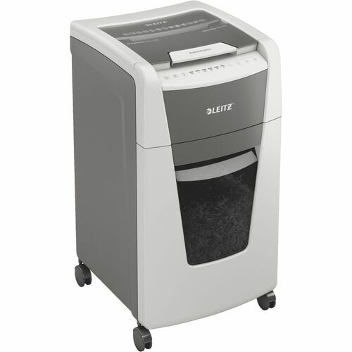 Leitz IQ Autofeed 300 Paper Shredder - Continuous Shredder - Cross Cut - 10 Per Pass - for shredding Staples, Paper - P-4 