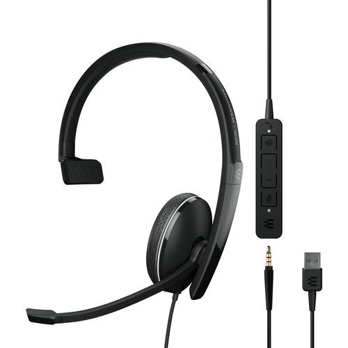 EPOS ADAPT 135T Wired On-ear Mono Headset - Monaural - Ear-cup - 231.7 cm Cable - Noise Canceling - USB, Mini-phone (3.5mm)