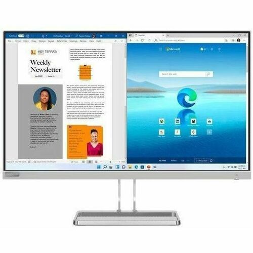 Lenovo L27i-40 27" Class Full HD LED Monitor - 16:9 - Cloud Gray - 68.6 cm (27") Viewable - In-plane Switching (IPS) Techn