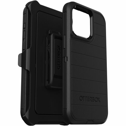 OtterBox Defender Series Pro Rugged Carrying Case (Holster) Apple iPhone 15 Pro Max Smartphone - Black - Drop Resistant, S