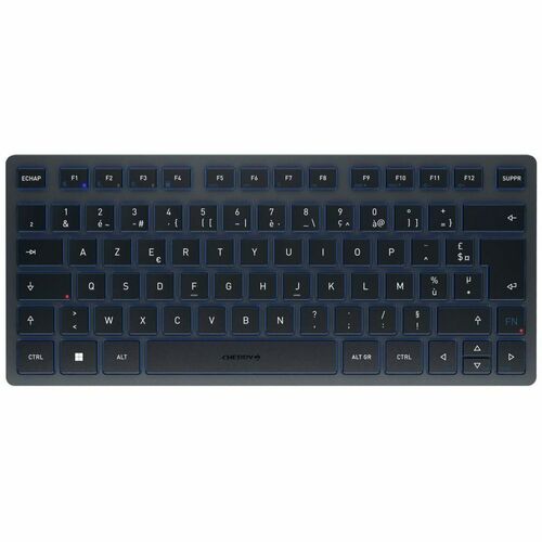 Clavier CHERRY KW 7100 - Sans fil Connectivité - Français - AZERTY Disposition - Bleu Ardoise - Ciseaux Pavé Numérique - B
