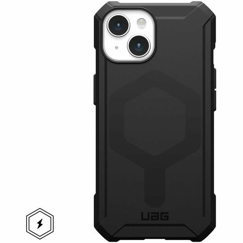 Urban Armor Gear Essential Armor iPhone 15 Case - Black - For Apple iPhone 15 Smartphone - Lattice Pattern - Black - Drop 