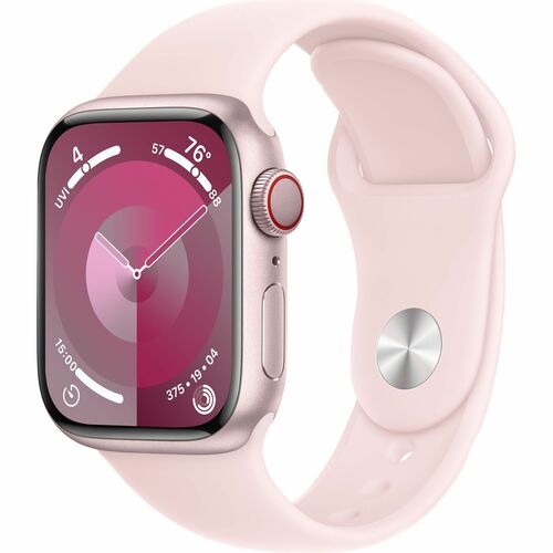 Apple Watch Series 9 Smart Watch - 4.10 cm (1.61") Case Height - 3.50 cm (1.38") Case Width - Pink Case Color - Light Pink