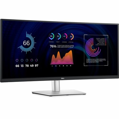 Dell P3424WE 34" Class WQHD Curved Screen LED Monitor - 21:9 - 86.6 cm (34.1") Viewable - In-plane Switching (IPS) Technol