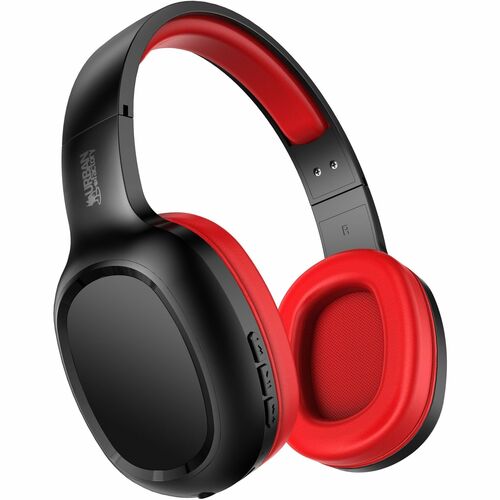 Urban Factory Movee Wireless On-ear, Over-the-head Stereo Headset - Black, Red - Binaural - Ear-cup - Bluetooth