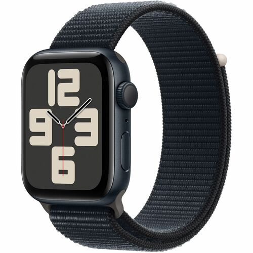 Apple Watch SE Smartwatch - 44 mm Case Height - 38 mm Case Width - Midnight Case Color - Midnight Band Color - Vetro Body 
