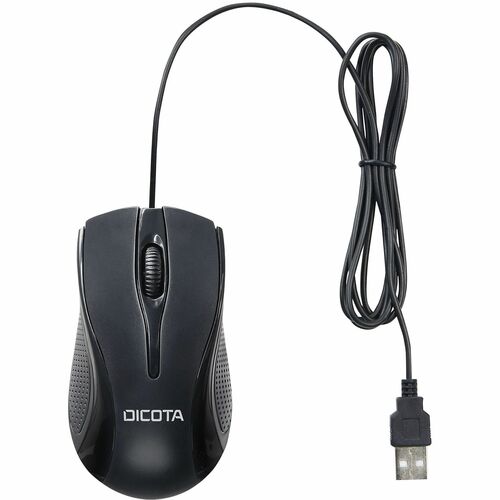Dicota Mouse - USB Type A - 3 Button(s) - Black - 1 - Cable - 1200 dpi - Scroll Wheel - Symmetrical