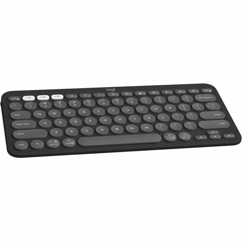 Logitech Pebble Keys 2 K380s Keyboard - Wireless Connectivity - USB Interface - Brazilian Portuguese - Graphite - Bluetoot