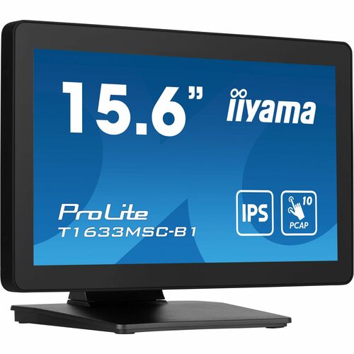 Moniteur LED à écran tactile iiyama ProLite T1633MSC-B1 16" Class - 16:9 5 ms - 39,6 cm (15,6") Viewable - Dalle à Technol
