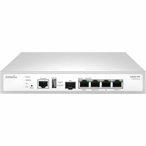 EnGenius FitXpress Gateway XG60-FIT - 4 Port - 10/100/1000Base-T, 1000Base-X - Gigabit Ethernet - 3 Gbit/s Firewall Throug