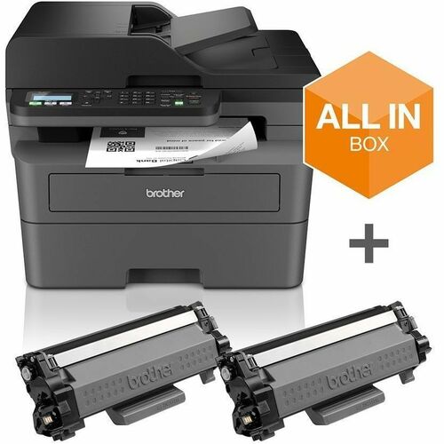Brother MFC-L2827DWXL Wired & Wireless Laser Multifunction Printer - Monochrome - Black - Copier/Fax/Printer/Scanner - 32 