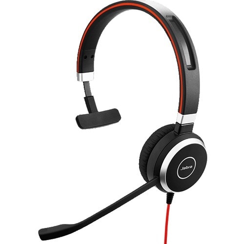Jabra EVOLVE 40 MS 有线 头戴式 Mono 耳机 - 单声道 - 上耳式 - 32 欧姆 - 150 Hz 到 7 kHz - 驻极体, 冷凝器, 单向 麦克风 - 降噪 - C型 USB