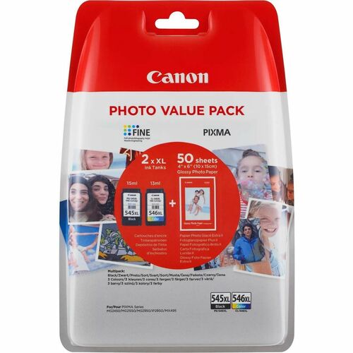 Canon PG-545XL/CL-546XL Original XL Yield Inkjet Ink Cartridge - Pigment Black Pack