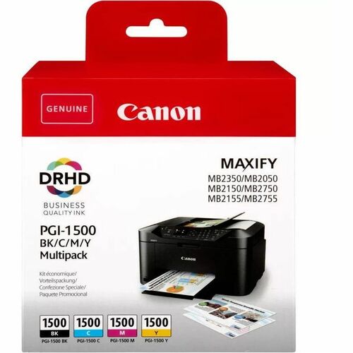 Canon PGI-1500XL Tintenstrahl Tintenpatrone - Gelb, Schwarz, Cyan, Magenta - Original - Mehrfachpack - 4er Pack
