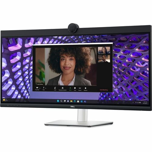 Dell P3424WEB 34" Class Webcam UW-QHD Curved Screen LED Monitor - 21:9 - Black, Silver - 86.6 cm (34.1") Viewable - In-pla