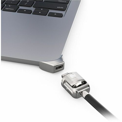 Compulocks Ledge Lock Adapter for MacBook Air 15" M2 and M3 with Keyed Cable Lock Silver - Smallest MacBook lock slot adap