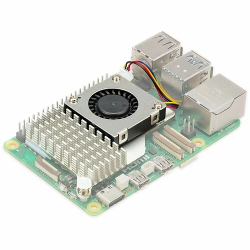 Raspberry Pi Kühllüfter/Wärmeableitblech - 1,85m³/h Maximum Airflow - 8000 U/Min - 4-polig - Anodisiertes Aluminium - Bulk