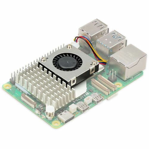 Raspberry Pi Cooling Fan/Heatsink - 1.85m³/h Maximum Airflow - 8000 rpm - 4-pin - Anodized Aluminium - Bulk
