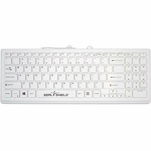 Clean Wipe Pro Medical Grade Keyboard w/ Key Locking Function - Dishwasher Safe US English - ANSI FORMAT - QWERTY White Ma