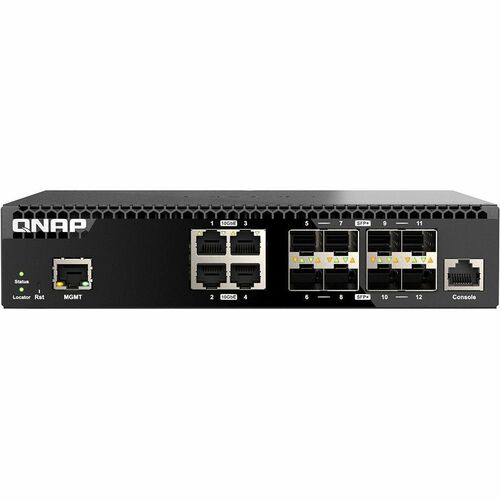 QNAP QSW-M3212R-8S4T 4 Ports Manageable Ethernet Switch - 10 Gigabit Ethernet - 10GBase-T, 10GBase-X, 1000Base-X, 5GBase-T