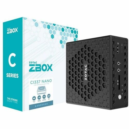 Zotac ZBOX nano ZBOX-CI337NANO-BE Barebone-System - Mini-PC - N100 800 MHz Quad-Core - Intel Chip - 16 GB DDR5 SDRAM DDR5-